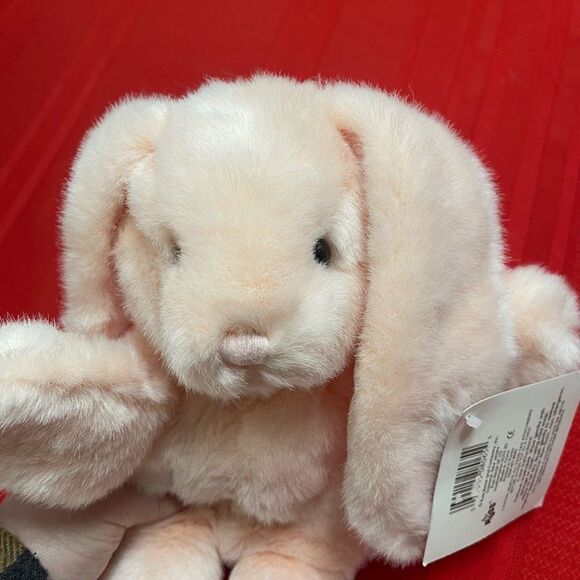 Vintage Russ Cuddle Company Rattle Mennington Pink Bunny Plush Puppet LARGE 16" - Picture 6 of 12